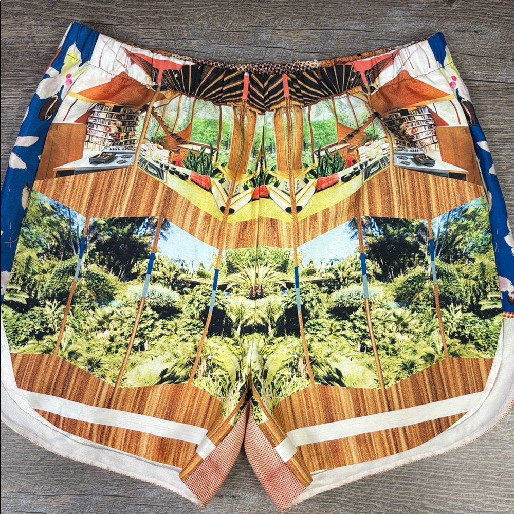 Clover Canyon “California House” Printed Satin Shorts | Size S | Made in USA